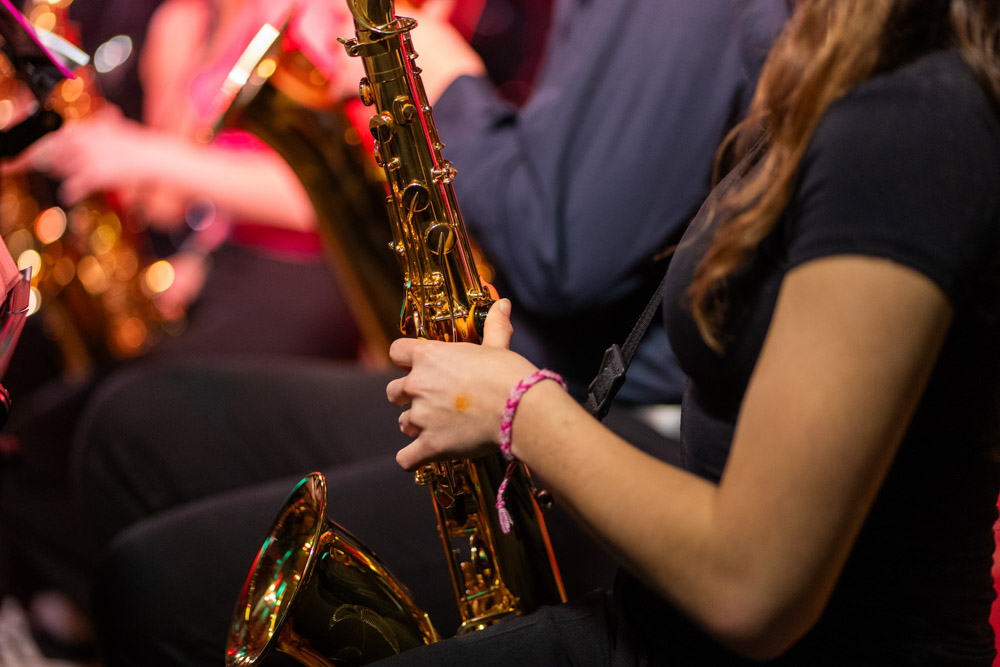 Saxophon der Ruperti-Big-Band, Konzert am Gymnasium Mühldorf
